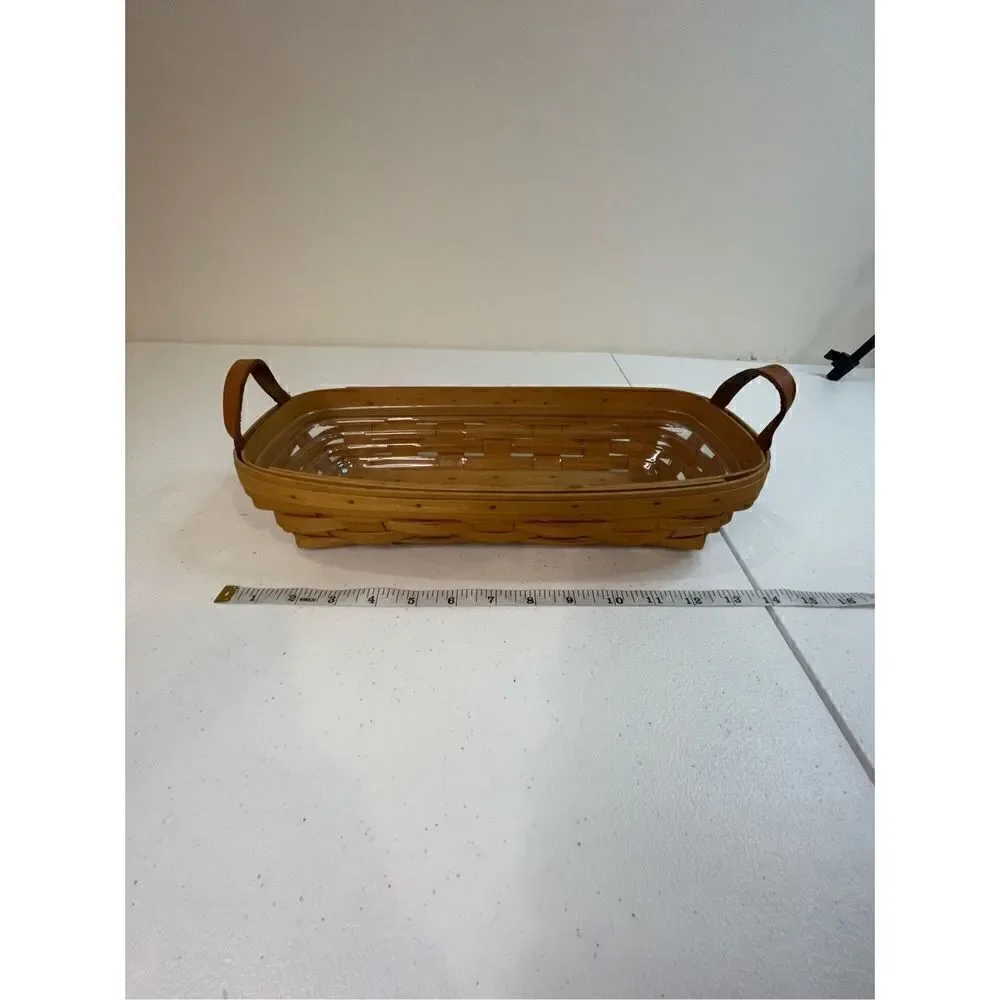 Longaberger rectangle basket from 2001 with plastic liner